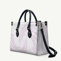 White Sunday Lotu Tamaiti Leather Bag Polynesian Wave Pastel Mauve - Polynesian Pride