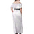 White Sunday Lotu Tamaiti Off Shoulder Maxi Dress Polynesian Wave Pastel Mauve - Polynesian Pride