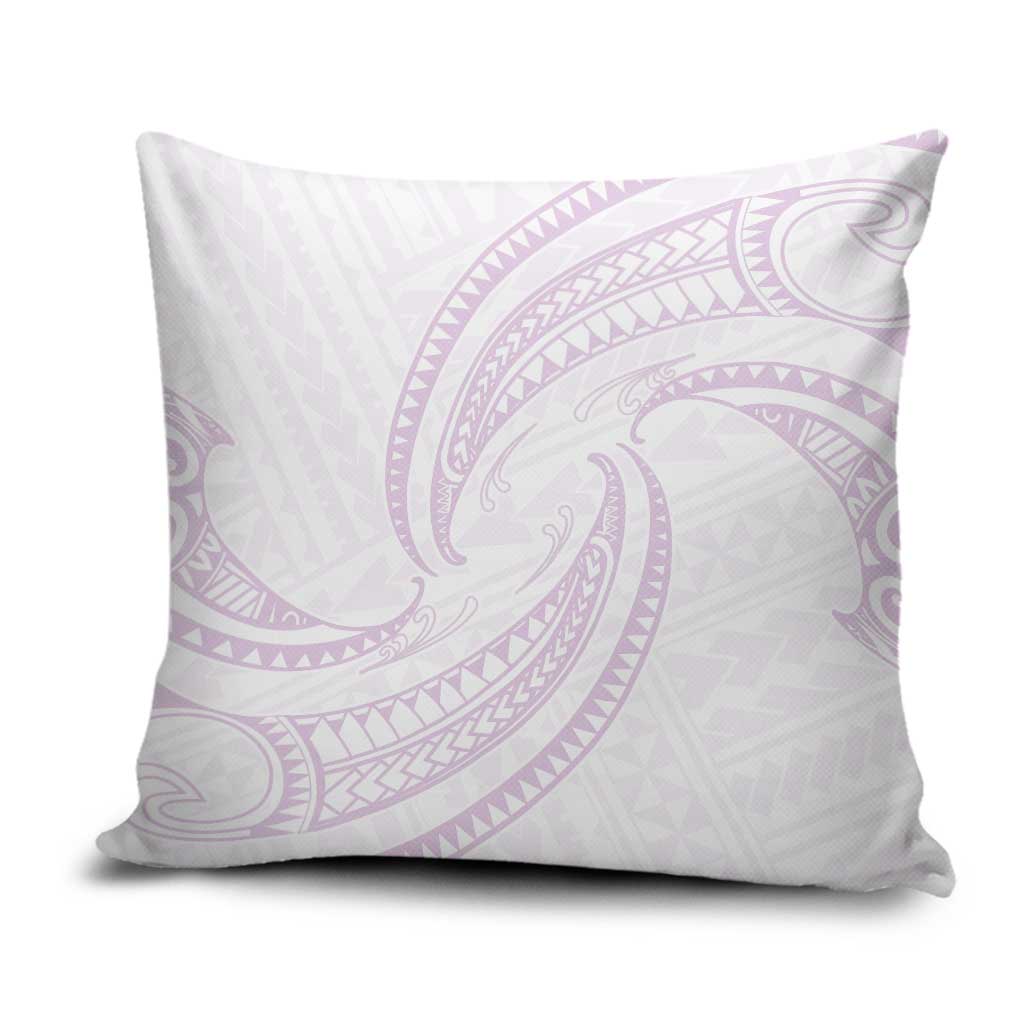 White Sunday Lotu Tamaiti Pillow Cover Polynesian Wave Pastel Mauve - Polynesian Pride