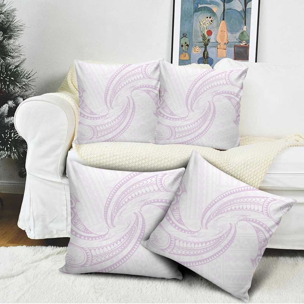 White Sunday Lotu Tamaiti Pillow Cover Polynesian Wave Pastel Mauve - Polynesian Pride