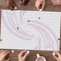 White Sunday Lotu Tamaiti Puzzle Polynesian Wave Pastel Mauve - Polynesian Pride