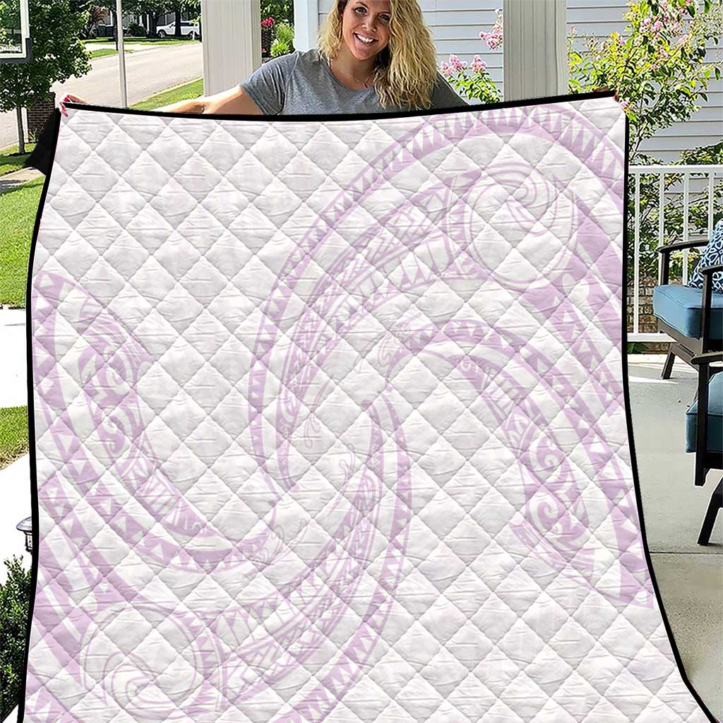 White Sunday Lotu Tamaiti Quilt Polynesian Wave Pastel Mauve LT9 Mauve - Polynesian Pride