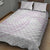 White Sunday Lotu Tamaiti Quilt Bed Set Polynesian Wave Pastel Mauve - Polynesian Pride