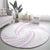 White Sunday Lotu Tamaiti Round Carpet Polynesian Wave Pastel Mauve - Polynesian Pride