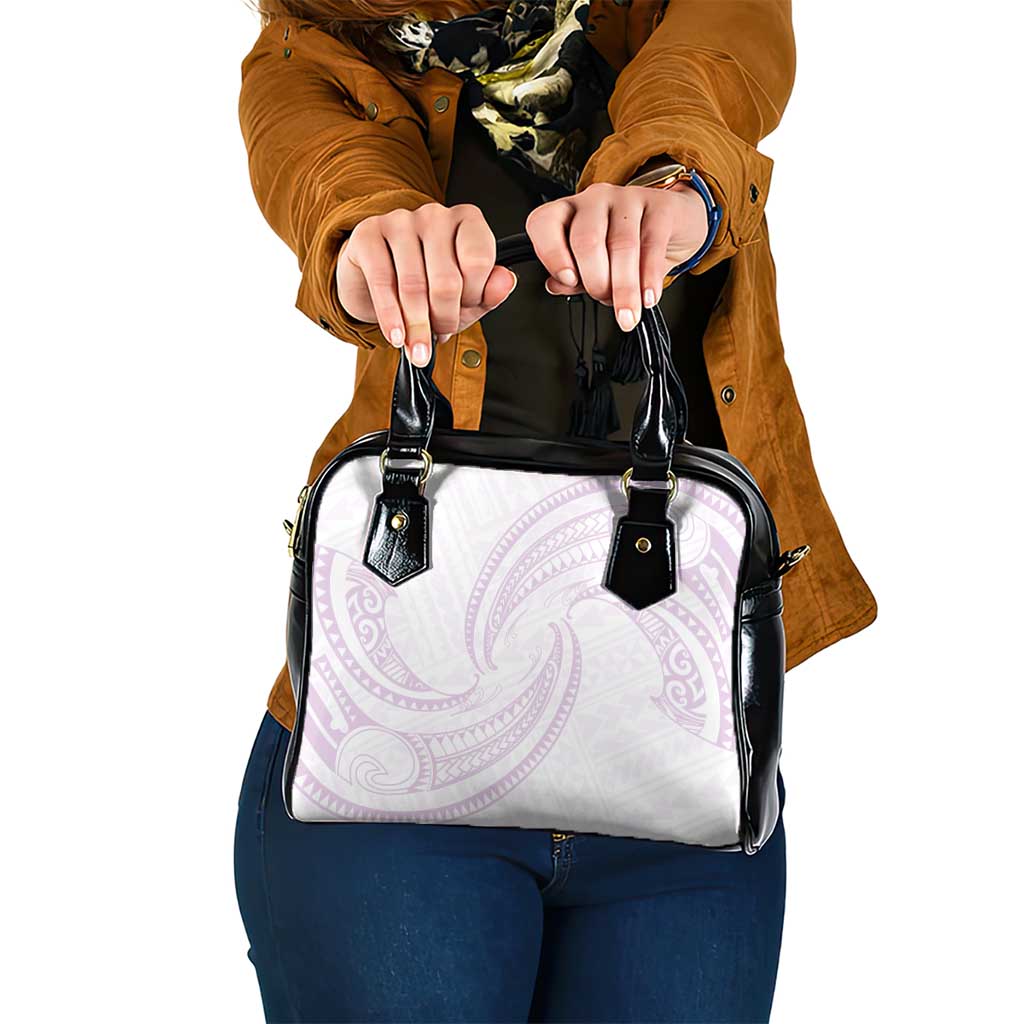 White Sunday Lotu Tamaiti Shoulder Handbag Polynesian Wave Pastel Mauve LT9 One Size Mauve - Polynesian Pride