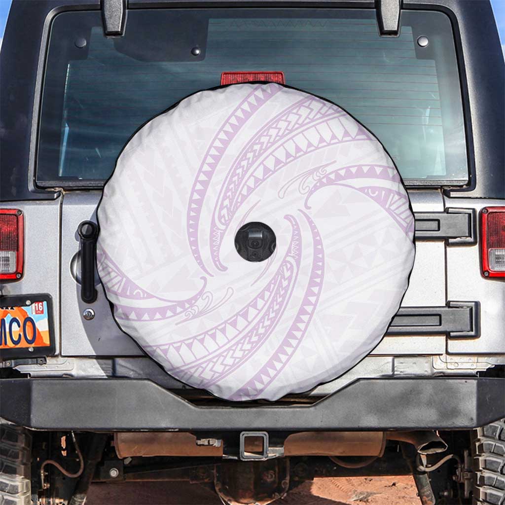 White Sunday Lotu Tamaiti Spare Tire Cover Polynesian Wave Pastel Mauve LT9 Mauve - Polynesian Pride