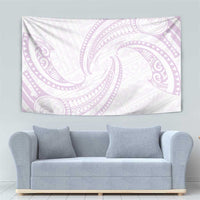 White Sunday Lotu Tamaiti Tapestry Polynesian Wave Pastel Mauve - Polynesian Pride