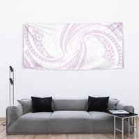 White Sunday Lotu Tamaiti Tapestry Polynesian Wave Pastel Mauve - Polynesian Pride