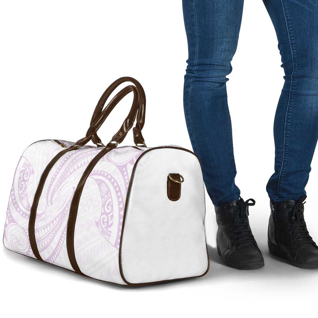 White Sunday Lotu Tamaiti Travel Bag Polynesian Wave Pastel Mauve - Polynesian Pride