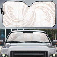 White Sunday Lotu Tamaiti Auto Sun Shade Polynesian Wave Pastel Nude - Polynesian Pride