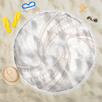 White Sunday Lotu Tamaiti Beach Blanket Polynesian Wave Pastel Nude - Polynesian Pride