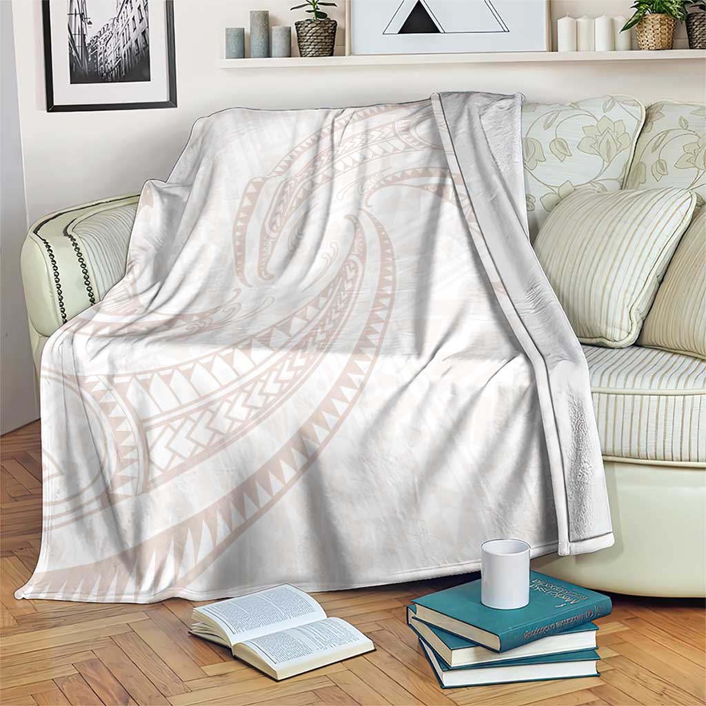 White Sunday Lotu Tamaiti Blanket Polynesian Wave Pastel Nude - Polynesian Pride