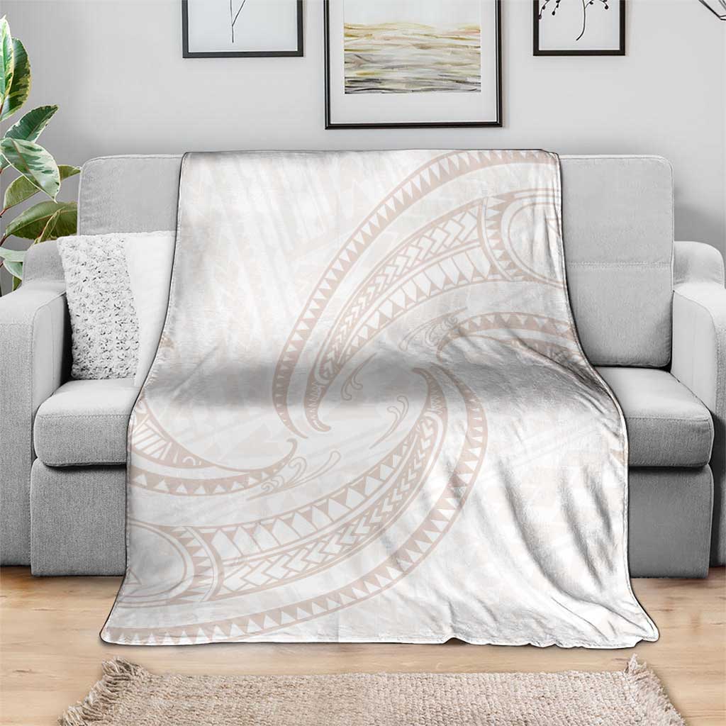 White Sunday Lotu Tamaiti Blanket Polynesian Wave Pastel Nude - Polynesian Pride