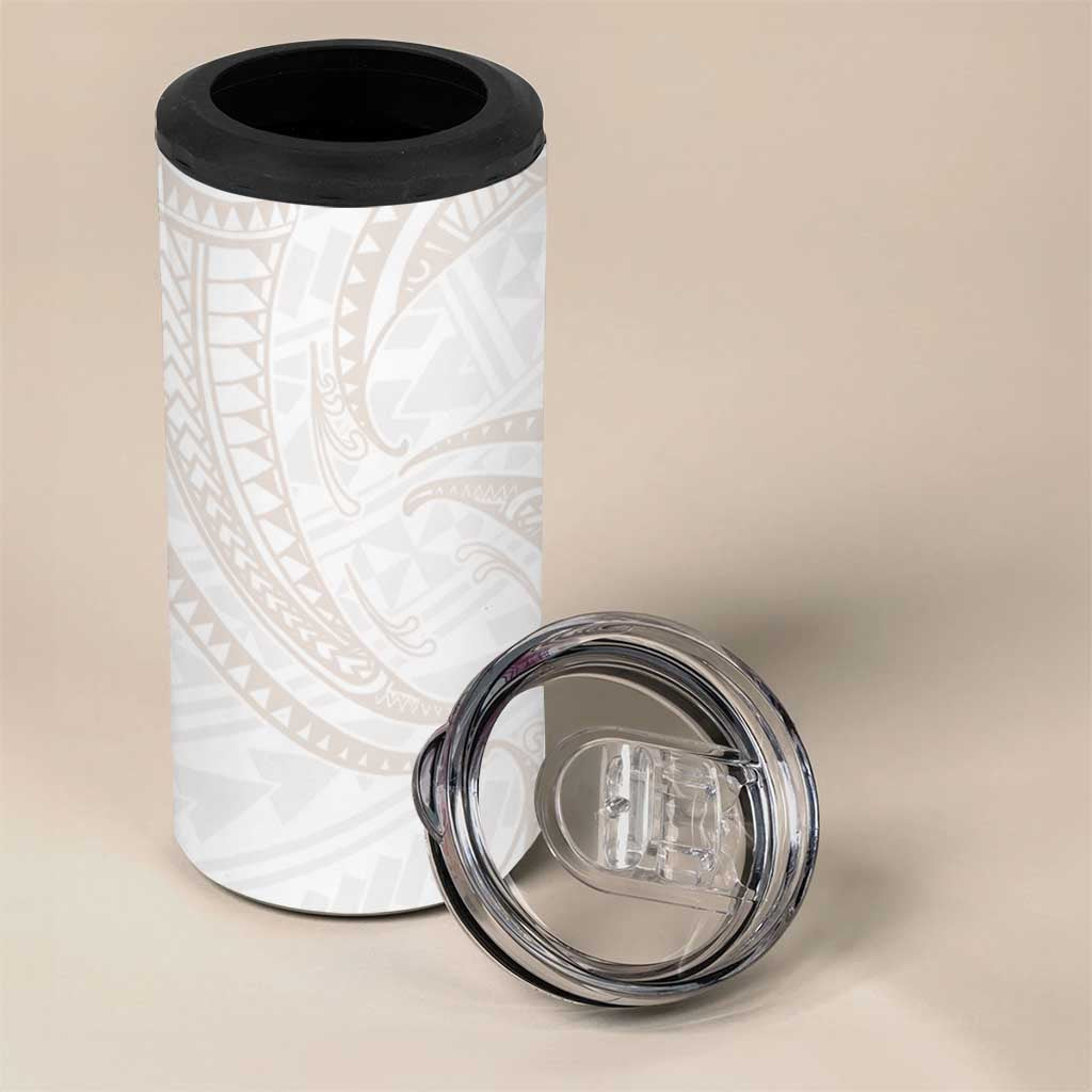 White Sunday Lotu Tamaiti 4 in 1 Can Cooler Tumbler Polynesian Wave Pastel Nude - Polynesian Pride