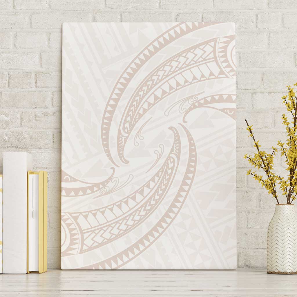 White Sunday Lotu Tamaiti Canvas Wall Art Polynesian Wave Pastel Nude - Polynesian Pride