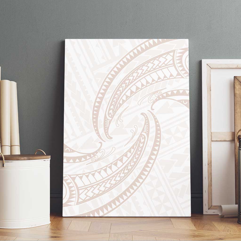 White Sunday Lotu Tamaiti Canvas Wall Art Polynesian Wave Pastel Nude - Polynesian Pride