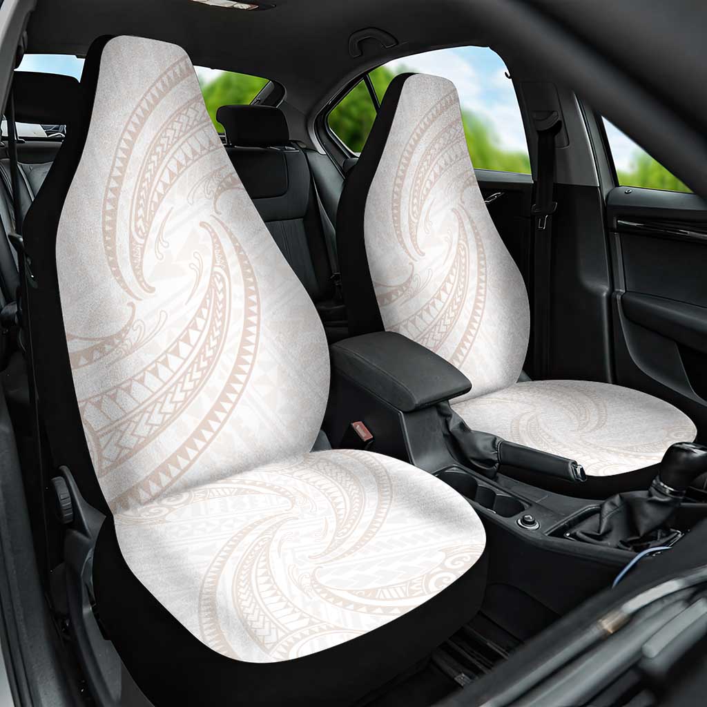 White Sunday Lotu Tamaiti Car Seat Cover Polynesian Wave Pastel Nude - Polynesian Pride