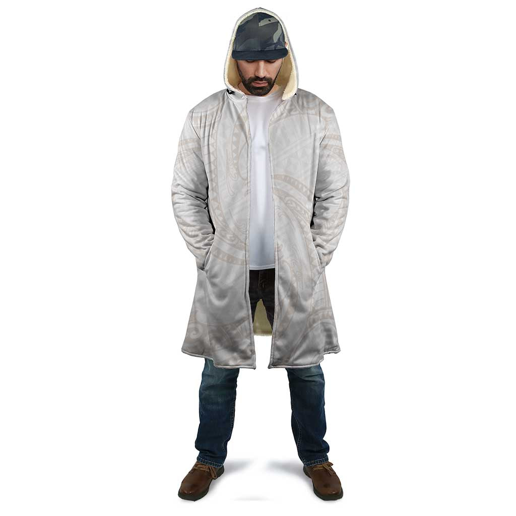 White Sunday Lotu Tamaiti Cloak Polynesian Wave Pastel Nude - Polynesian Pride