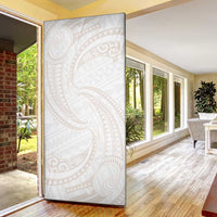 White Sunday Lotu Tamaiti Door Cover Polynesian Wave Pastel Nude - Polynesian Pride