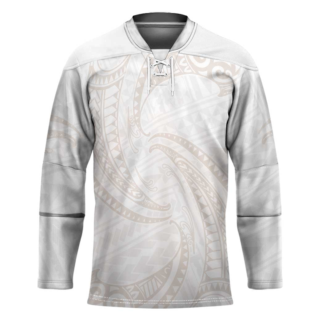 White Sunday Lotu Tamaiti Hockey Jersey Polynesian Wave Pastel Nude - Polynesian Pride