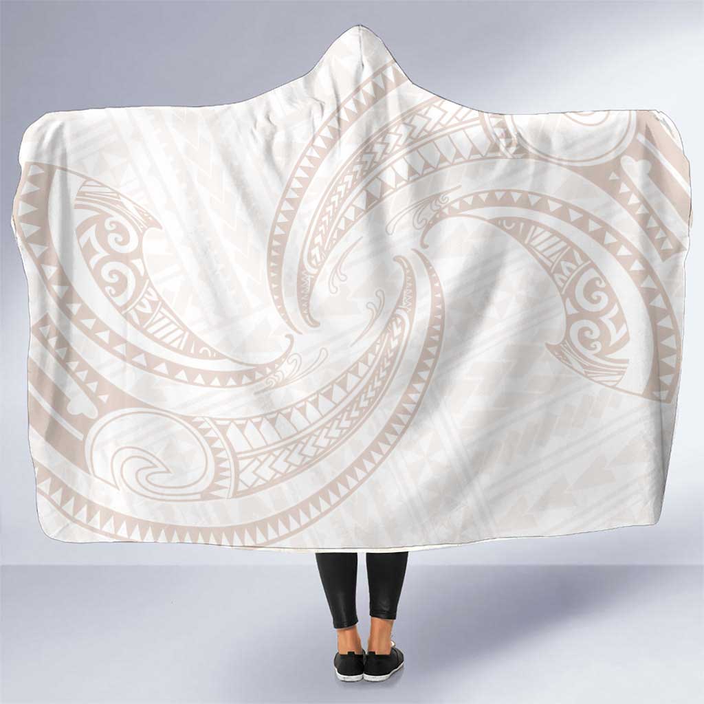 White Sunday Lotu Tamaiti Hooded Blanket Polynesian Wave Pastel Nude LT9 One Size Nude - Polynesian Pride
