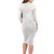 White Sunday Lotu Tamaiti Long Sleeve Bodycon Dress Polynesian Wave Pastel Nude - Polynesian Pride