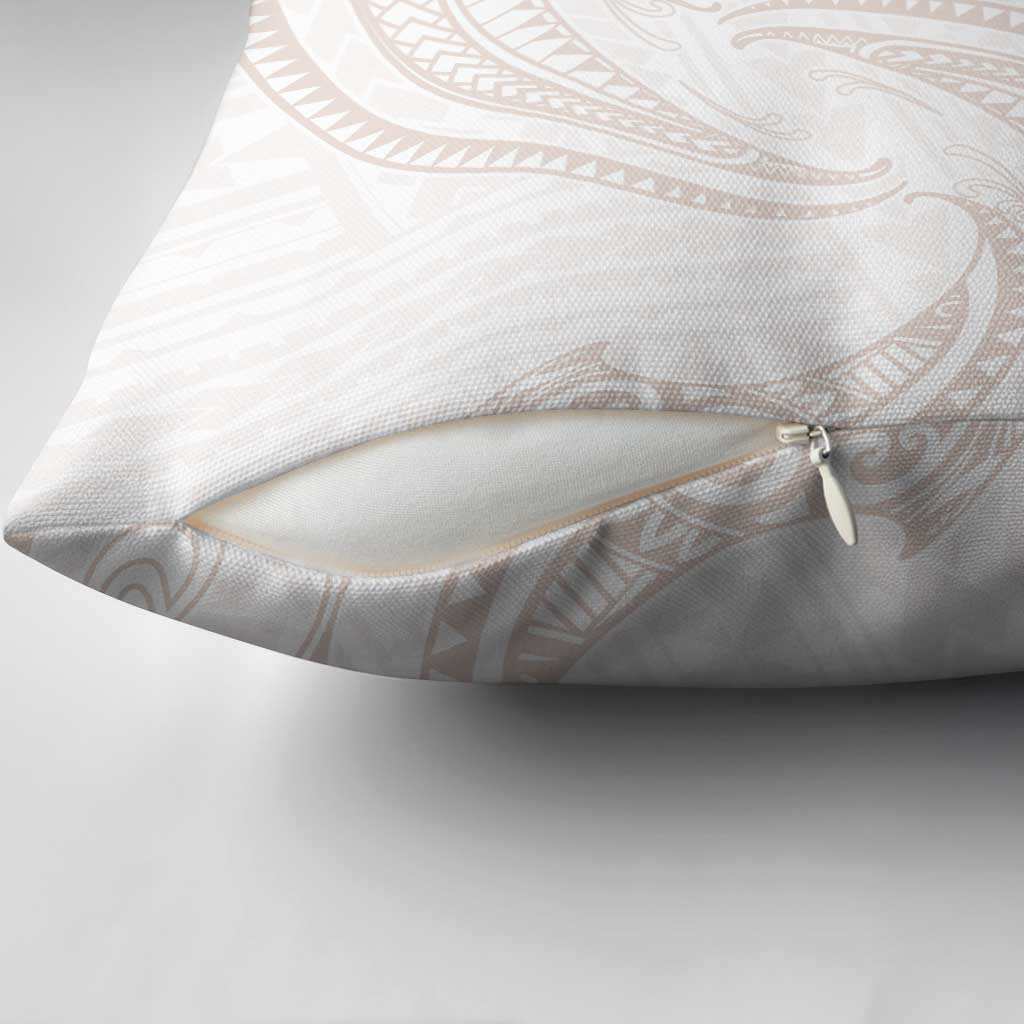 White Sunday Lotu Tamaiti Pillow Cover Polynesian Wave Pastel Nude - Polynesian Pride