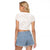 White Sunday Lotu Tamaiti Raglan Cropped T Shirt Polynesian Wave Pastel Nude - Polynesian Pride