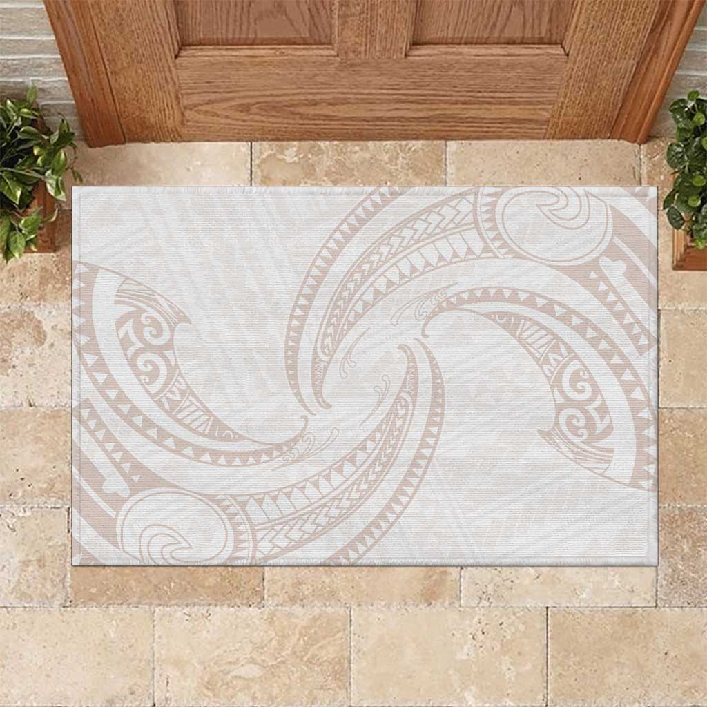 White Sunday Lotu Tamaiti Rubber Doormat Polynesian Wave Pastel Nude LT9 Nude - Polynesian Pride