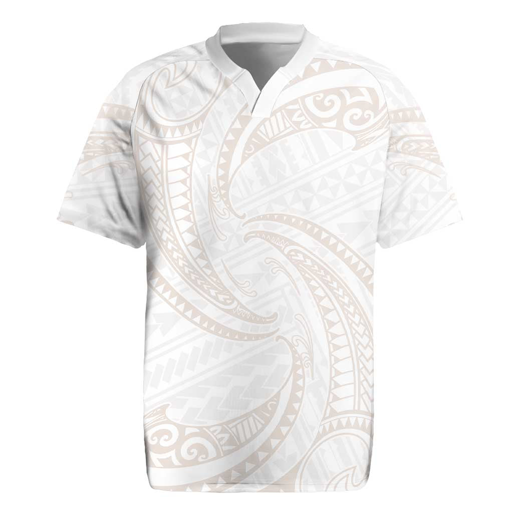 White Sunday Lotu Tamaiti Rugby Jersey Polynesian Wave Pastel Nude - Polynesian Pride