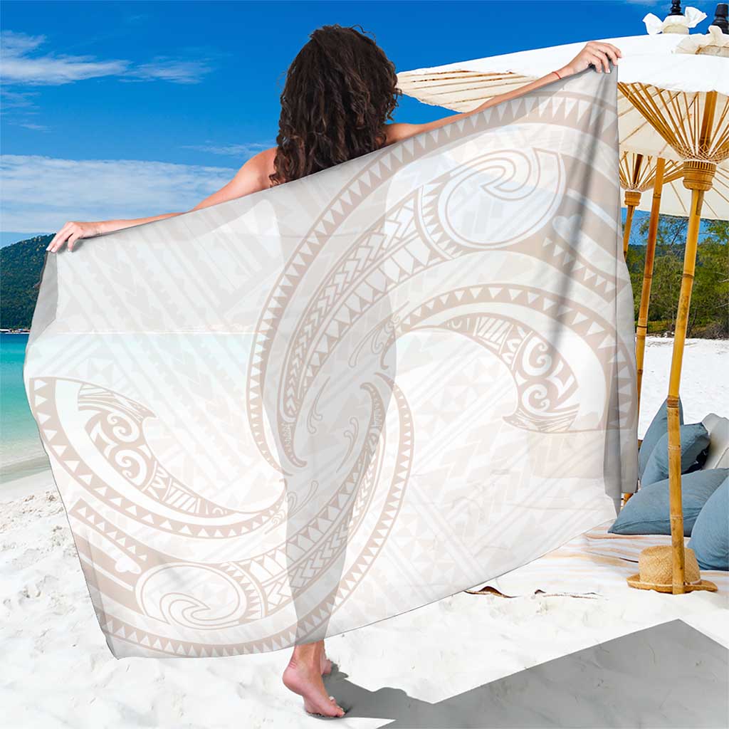 White Sunday Lotu Tamaiti Sarong Polynesian Wave Pastel Nude LT9 One Size 44 x 66 inches Nude - Polynesian Pride