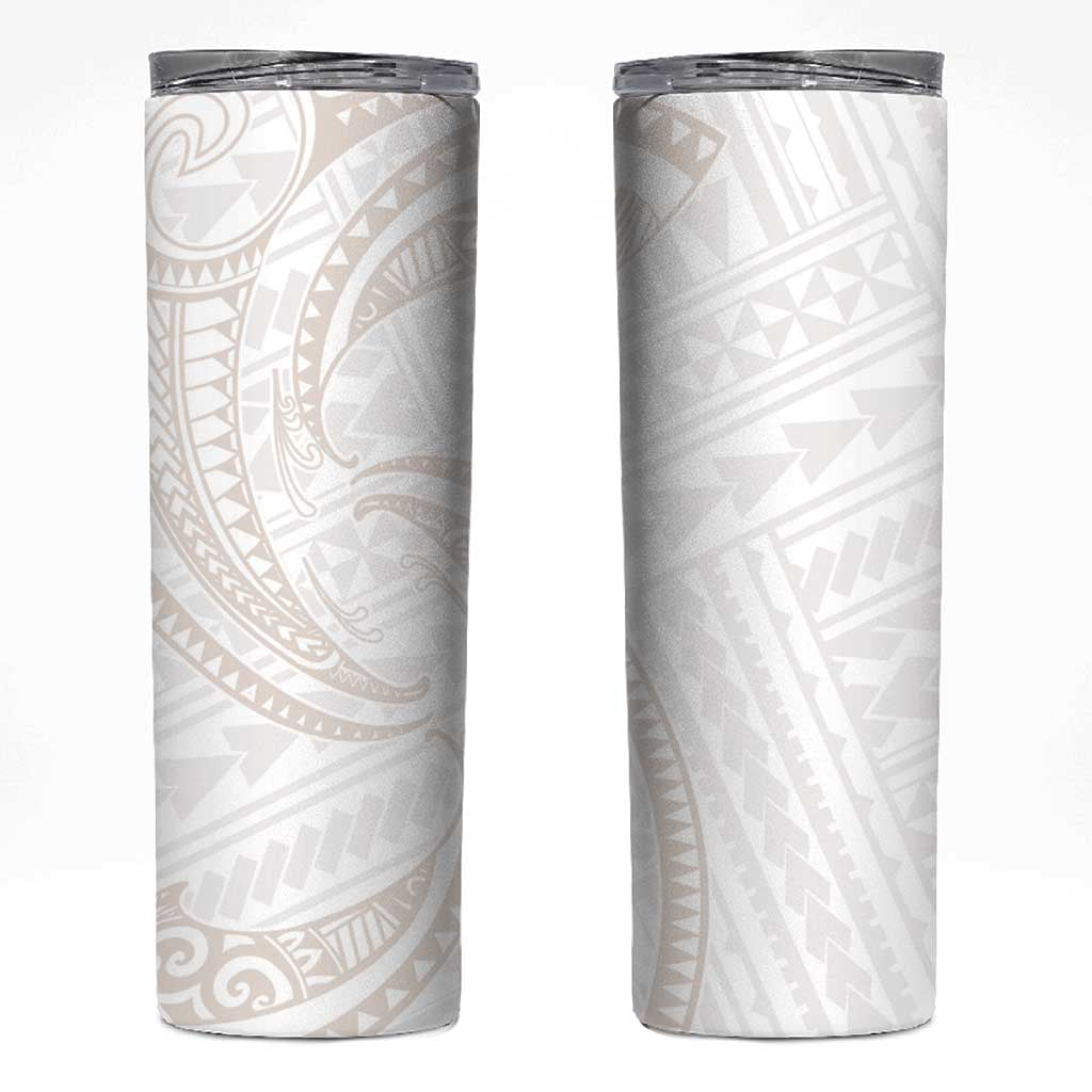 White Sunday Lotu Tamaiti Skinny Tumbler Polynesian Wave Pastel Nude - Polynesian Pride