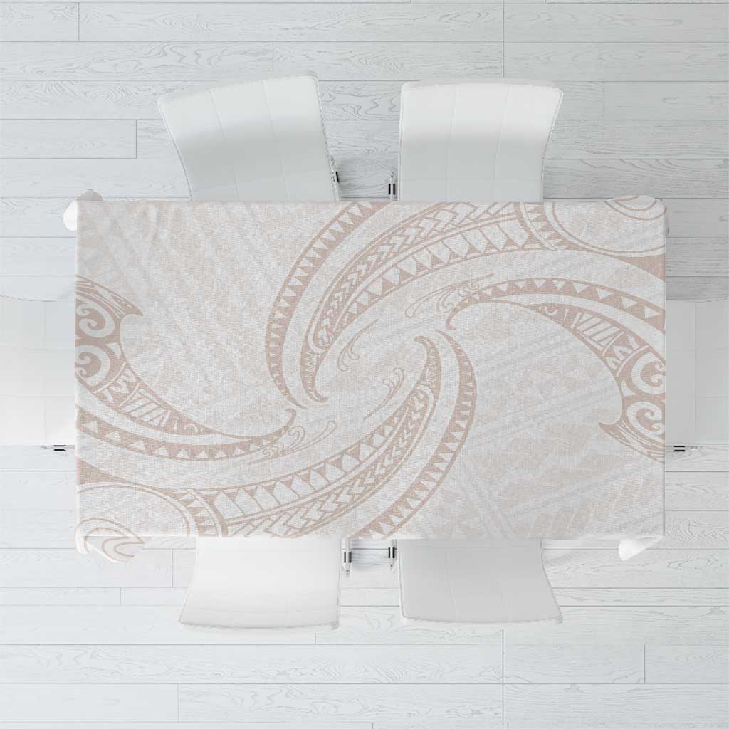 White Sunday Lotu Tamaiti Tablecloth Polynesian Wave Pastel Nude - Polynesian Pride