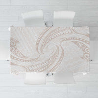 White Sunday Lotu Tamaiti Tablecloth Polynesian Wave Pastel Nude - Polynesian Pride