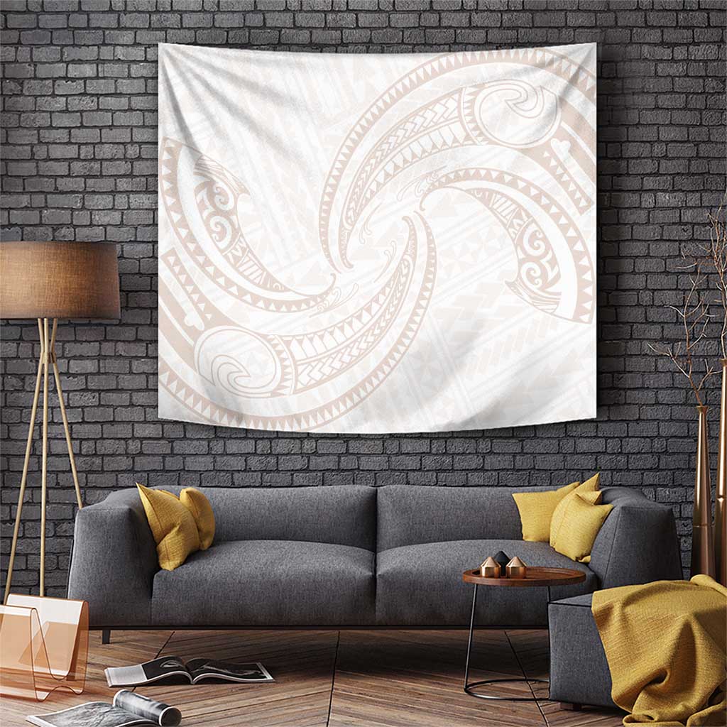 White Sunday Lotu Tamaiti Tapestry Polynesian Wave Pastel Nude LT9 Nude - Polynesian Pride