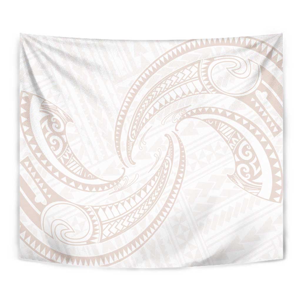 White Sunday Lotu Tamaiti Tapestry Polynesian Wave Pastel Nude - Polynesian Pride