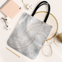 White Sunday Lotu Tamaiti Tote Bag Polynesian Wave Pastel Nude - Polynesian Pride