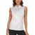White Sunday Lotu Tamaiti Women Sleeveless Polo Shirt Polynesian Wave Pastel Nude - Polynesian Pride
