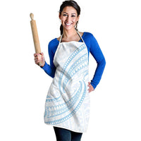 White Sunday Lotu Tamaiti Apron Polynesian Wave Pastel Sky Blue - Polynesian Pride