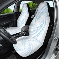 White Sunday Lotu Tamaiti Car Seat Cover Polynesian Wave Pastel Sky Blue - Polynesian Pride