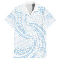 White Sunday Lotu Tamaiti Family Matching Summer Maxi Dress and Hawaiian Shirt Polynesian Wave Pastel Sky Blue - Polynesian Pride