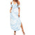 White Sunday Lotu Tamaiti Family Matching Summer Maxi Dress and Hawaiian Shirt Polynesian Wave Pastel Sky Blue - Polynesian Pride