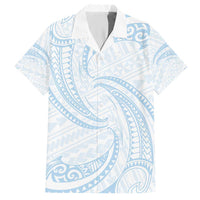 White Sunday Lotu Tamaiti Hawaiian Shirt Polynesian Wave Pastel Sky Blue - Polynesian Pride