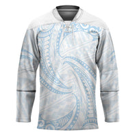 White Sunday Lotu Tamaiti Hockey Jersey Polynesian Wave Pastel Sky Blue - Polynesian Pride