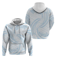 White Sunday Lotu Tamaiti Hoodie Polynesian Wave Pastel Sky Blue - Polynesian Pride
