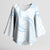 White Sunday Lotu Tamaiti Kimono Sleeve Blouse Polynesian Wave Pastel Sky Blue - Polynesian Pride