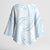 White Sunday Lotu Tamaiti Kimono Sleeve Blouse Polynesian Wave Pastel Sky Blue - Polynesian Pride