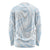 White Sunday Lotu Tamaiti Long Sleeve Shirt Polynesian Wave Pastel Sky Blue - Polynesian Pride