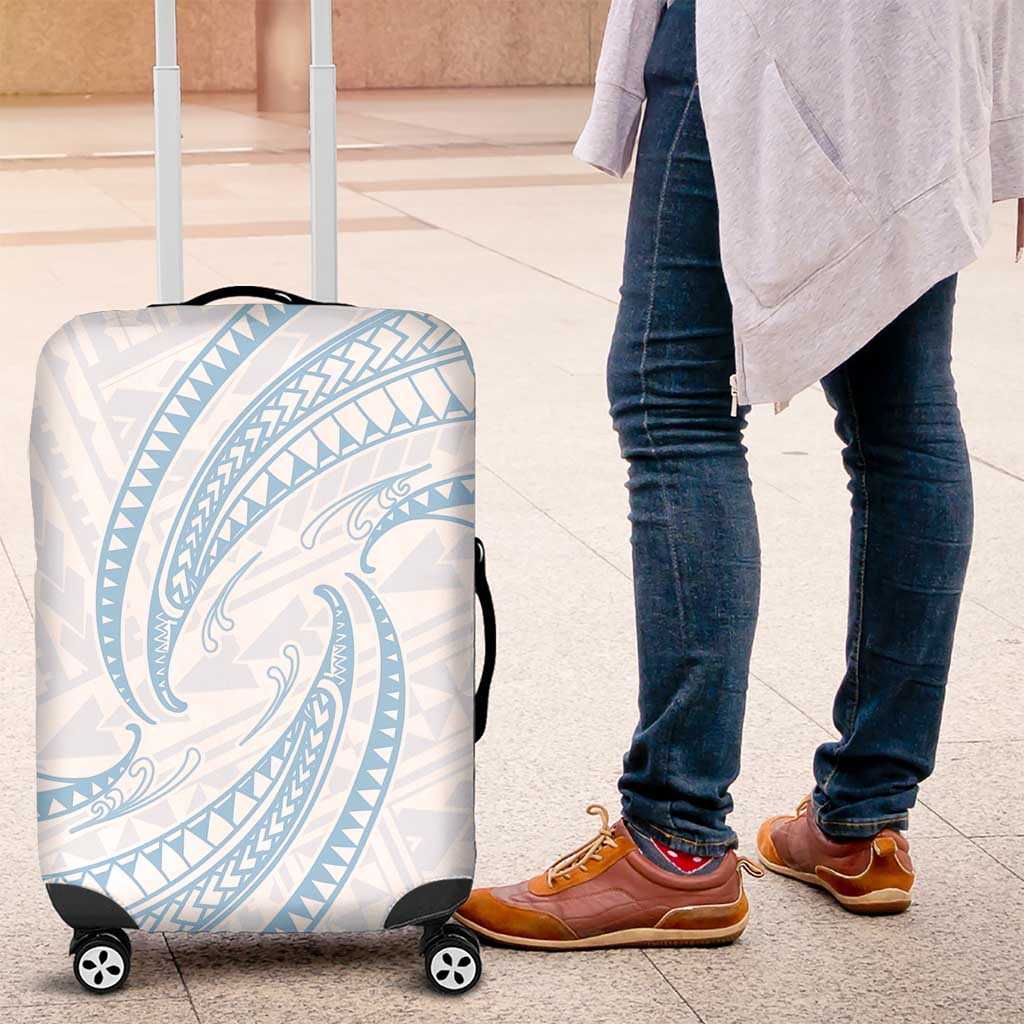 White Sunday Lotu Tamaiti Luggage Cover Polynesian Wave Pastel Sky Blue LT9 Blue - Polynesian Pride