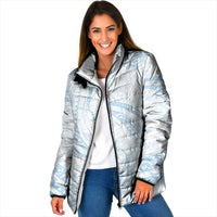 White Sunday Lotu Tamaiti Padded Jacket Polynesian Wave Pastel Sky Blue - Polynesian Pride